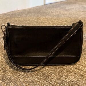 Coach Black Leather Wristlet